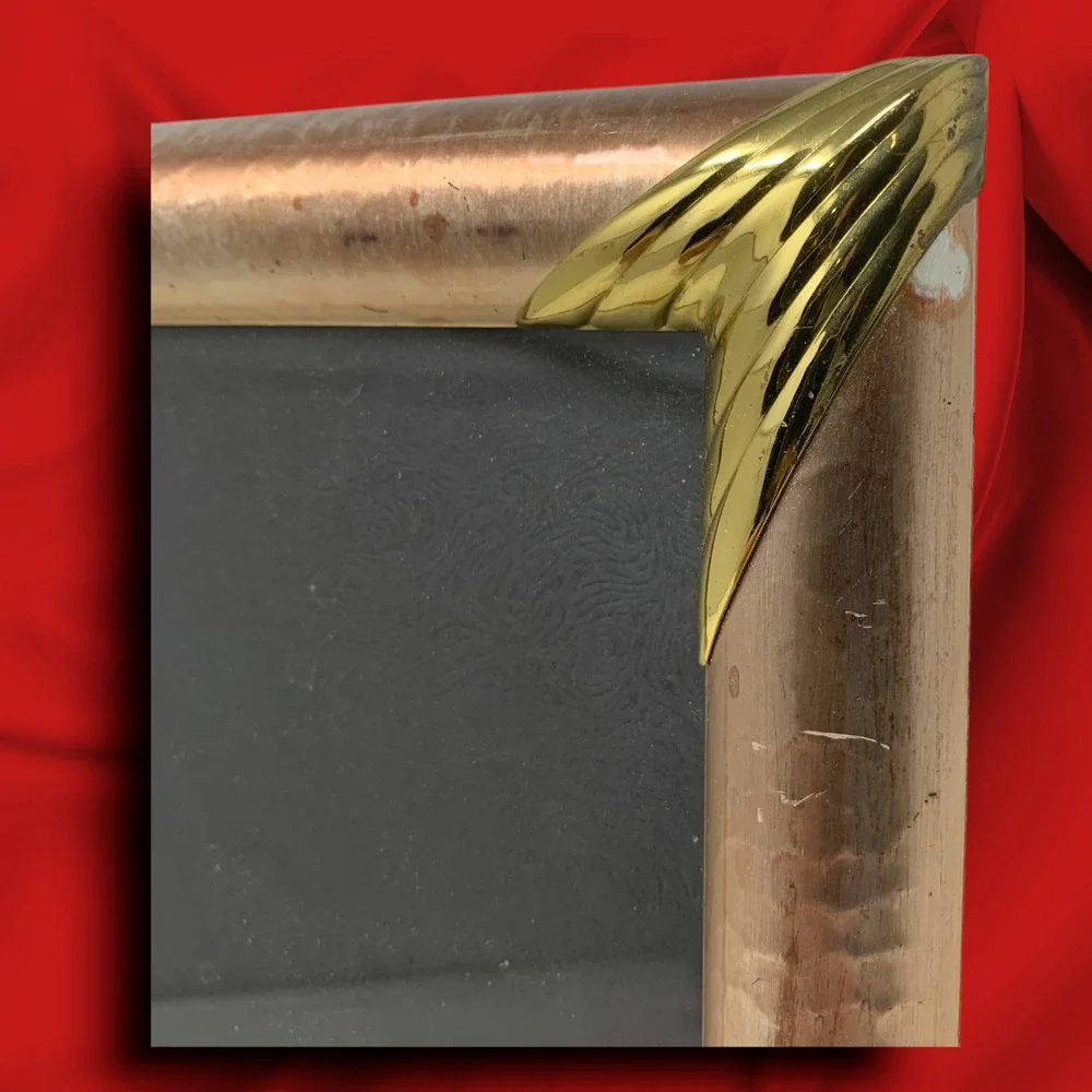 Vtg 1980's Metallic Copper Gold Picture Frame 8